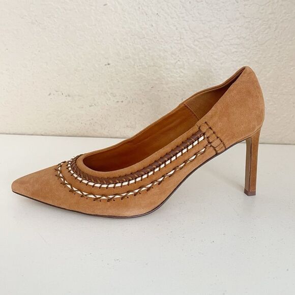 Ulla Johnson Blanca Whipstitch brown suede heels.  Lux boho 38/7.5 8  NEW - Picture 11 of 17